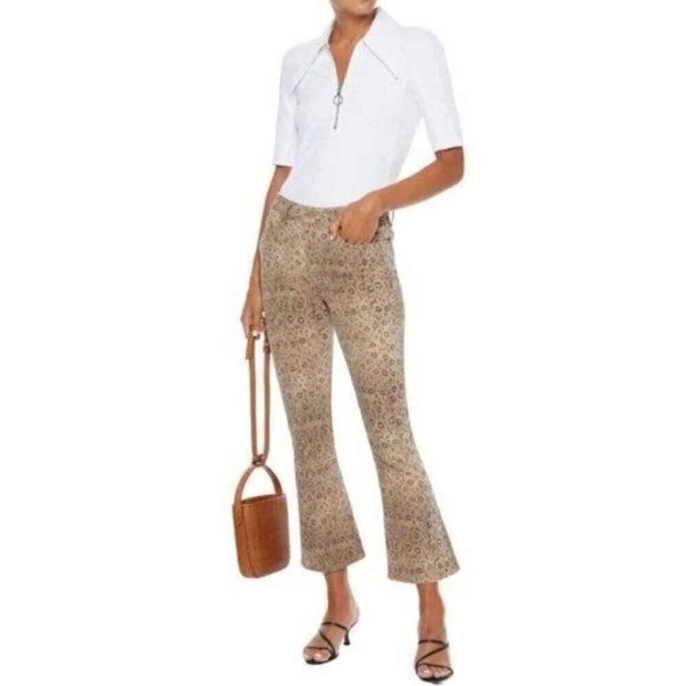 Frame Le Crop Mini Boot Snake Print Jeans Size 24 New